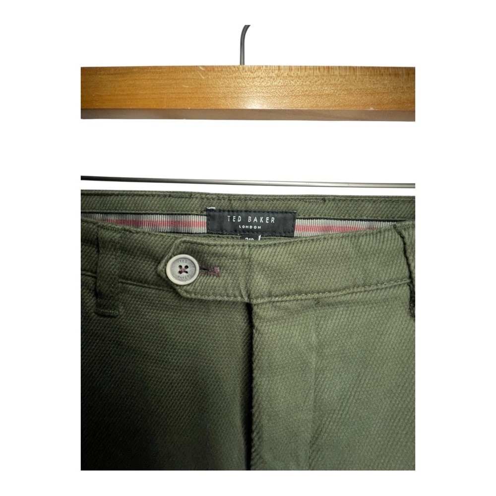 TED BAKER  LONDON MENS Olive Green Chino Pants size 31R - Picture 4 of 9